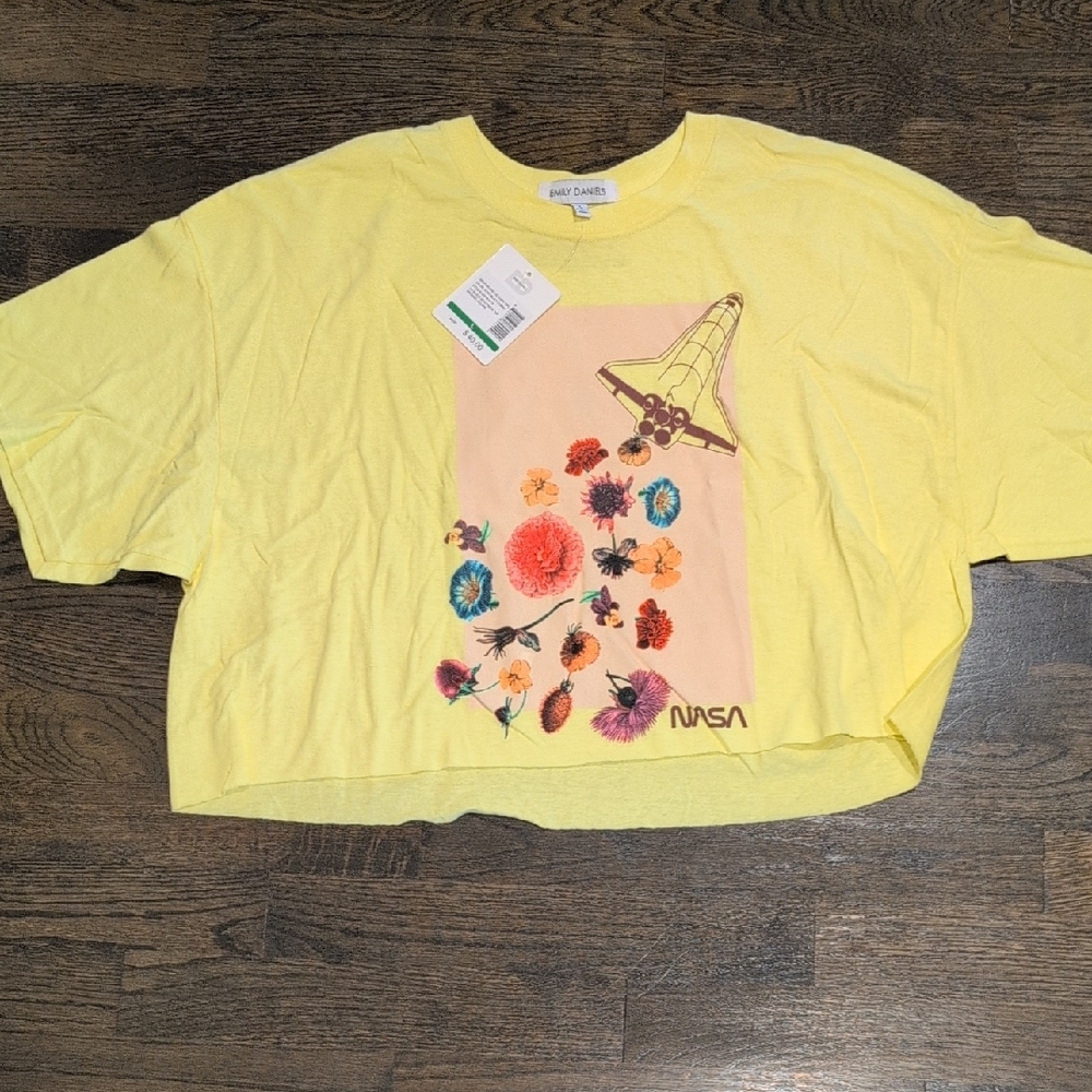 Yellow Graphic Crop Top